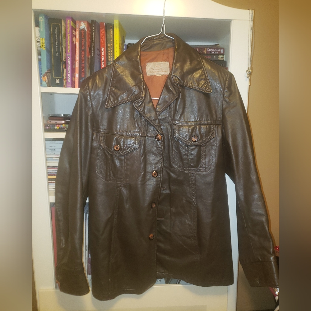 Vintage Sears leather jacket med